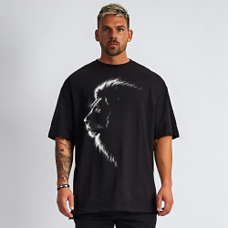 T-shirt Lion Urbain en Coton Unique et Ultra Confortable - Tailles S à XXL