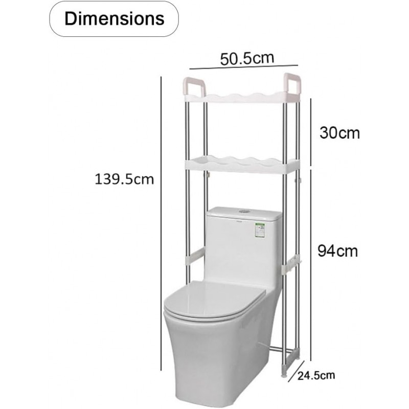 Hexar® Étagère de salle de bain à 2 niveaux, étagère de salle de bain en acier inoxydable de 20 kg, support de salle de bain peu