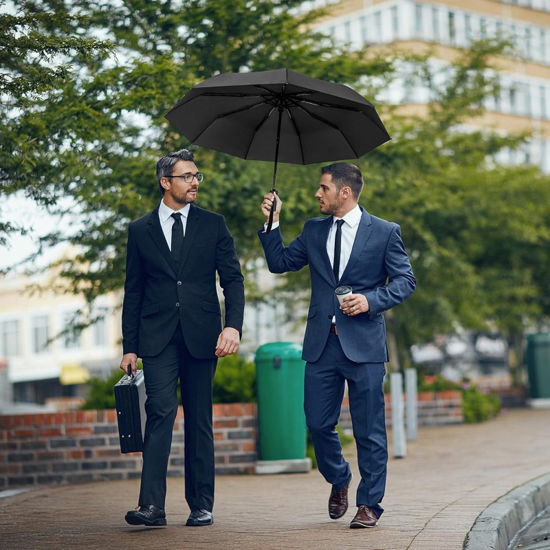 Sunya Parapluie Pliant Automatique, Revêtement en Téflon 210T Parapluie Homme Parapluie de voyage résistant à la pluie de