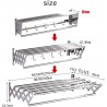 TCRAZY Support Mural de séchage à l'air rétractable Extensible en accordéon - 6 Barres pour Suspendre Les vêtements - Idéal pour