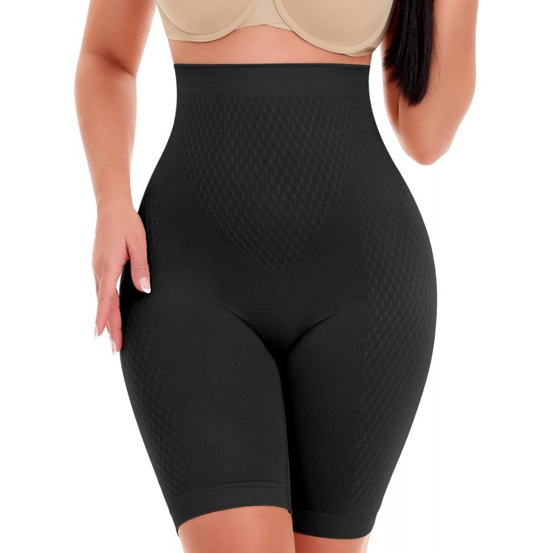 NINGMI Gaine Ventre Plat Femme Taille Haute Panty Gainant Culotte Amincissante Body Shaper Short Gainant Shapewear, Noir, L