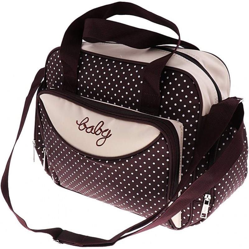 Toygogo Sac De Maternité pour Maman Sac à Langer pour Bébé Sacs à Main d'allaitement Multifonctions à Pois - Petite Brun