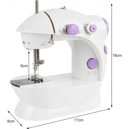 Machine à Coudre électronique, Mini Machine à Coudre Portable, avec Pédale, Semi-automatique, Fil unique-Aiguille double-Machine