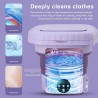 banapoy Machine à Laver Portable Pliable, Mini Lave-Seau Automatique de 11 L avec Tuyau de Drainage, Lave-Linge de Voyage pour