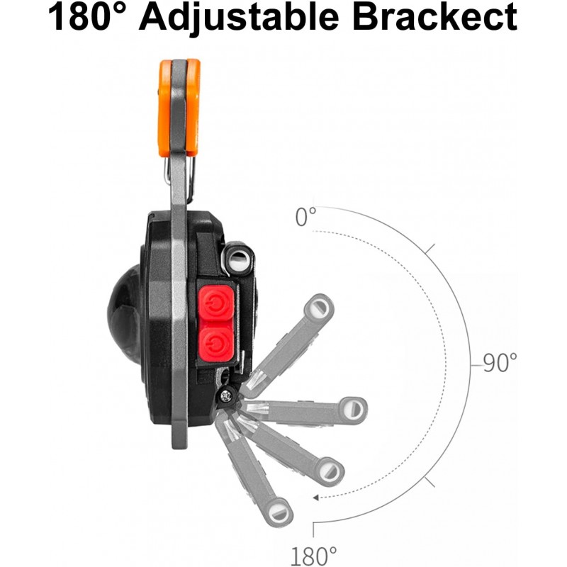 T-SUN Lot de 4 mini lampes de travail LED portables avec porte-clés 7 modes 800 lumens rechargeables avec décapsuleur, base