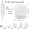 Mondeer Lumière de Miroir, 10 Ampoules Hollywood Kit de Lumière LED Dimmable Lampe pour Miroir Cosmétique Salle de Bain avec 3