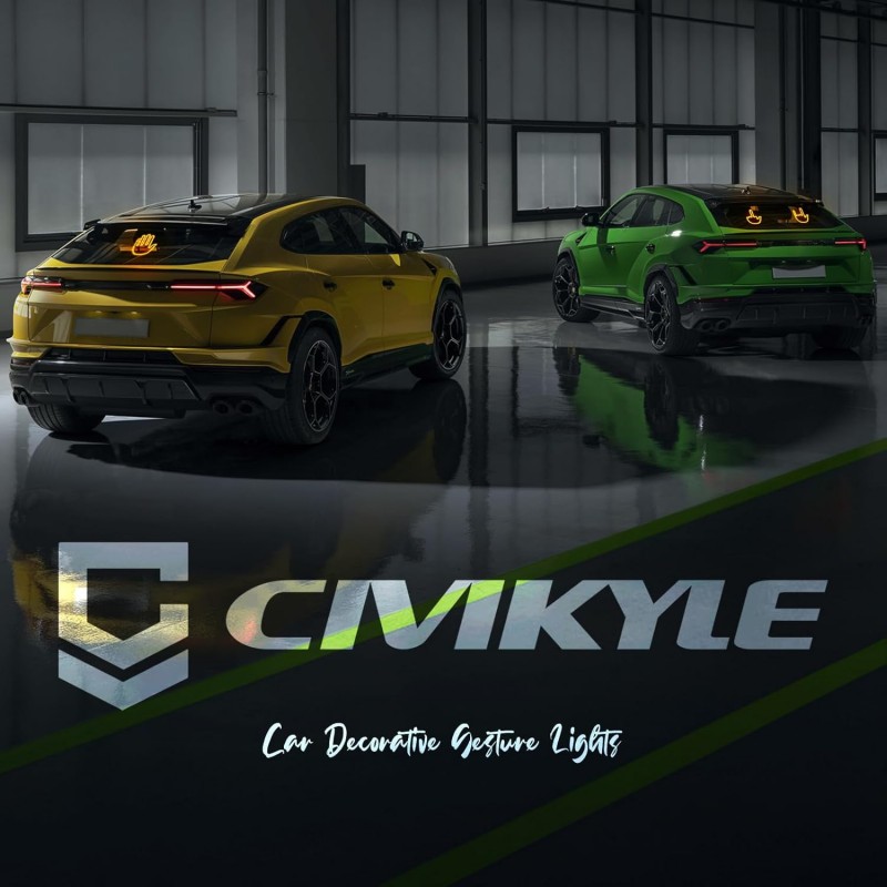 Civikyle Lumière LED pour doigt de voiture - Geste de la main - Avec télécommande - Accessoire de fenêtre de voiture - Gadgets