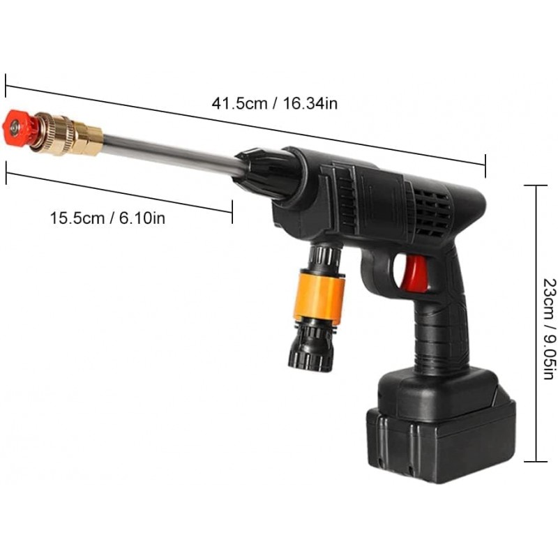 Pistolet de Lavage Haute Pression sans Fil 300W 30Bar Pistolet de Lavage Haute Pression 20000mAh 40Min Pulvérisateur de Mousse