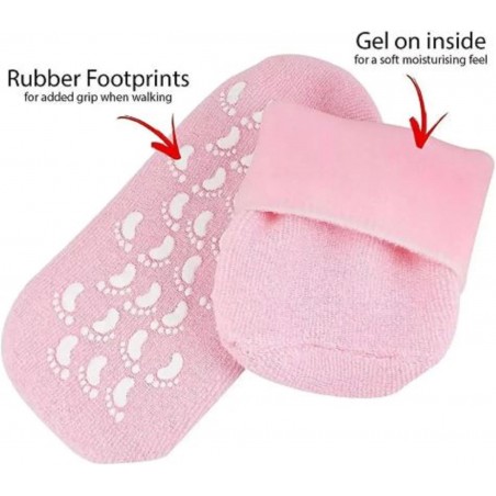 Chaussettes en gel pour hydrater et adoucir les pieds, utilisées plusieurs fois