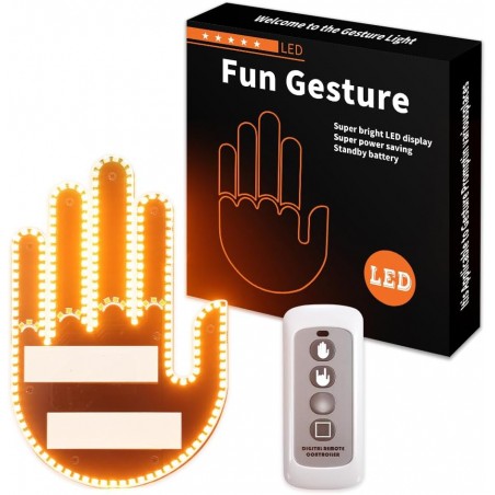 Teguangmei Glogesture Lampe manuelle avec télécommande, 3 modes d'éclairage Signal de main pour fenêtre de voiture, lumière de