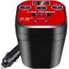 Convertisseur de type tasse monté sur voiture, chargeur QC, onduleur de voiture 200 W, 5 en 1 porte-gobelet design 3 USB