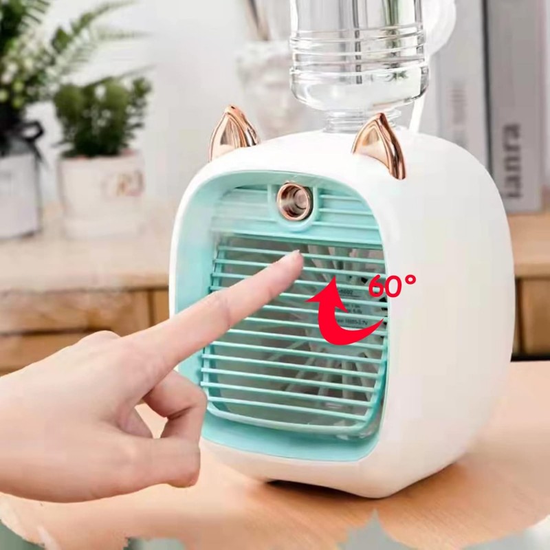 Ventilateur de climatiseur portable pour enfants, mini refroidisseur d'air évaporatif rechargeable en 3 vitesses, ventilateur et