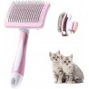 Vinabo Brosse Chat Chien,Brosse Chat Poil Long Brosse Auto-Nettoyage avec un Bouton pour Toilettage des Animaux de Compagnie,