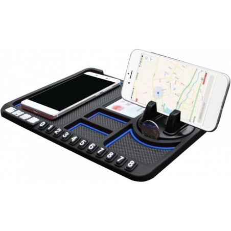 Plateau Tableau Bord Voiture, Tapis Antidérapant en Silicone, Tapis de Rangement pour Tableau de Bord, Support de Téléphone pour