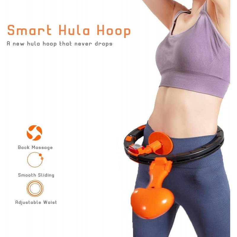 Intelligently Smart Pondéré Hula Hoop avec Compteur, 2021 Nouvelle Version Abdomen Fitness Equipment, 360 Auto-Spinning pour