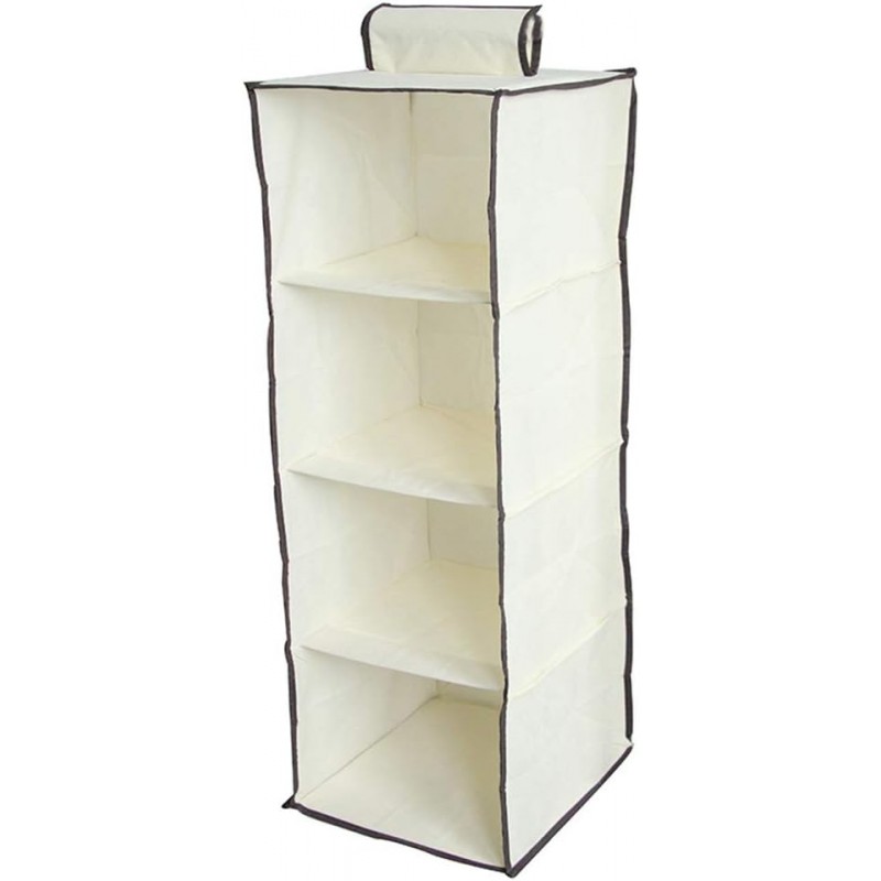 TOPBATHY Tissu Pendaison Placard Rangement Organisateur avec Tiroirs 4 Étagère pour Chaussures, Bottes Sacs à main, Embrayages,